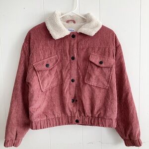 Mayroal corduroy faux fur winter Jacket for girls